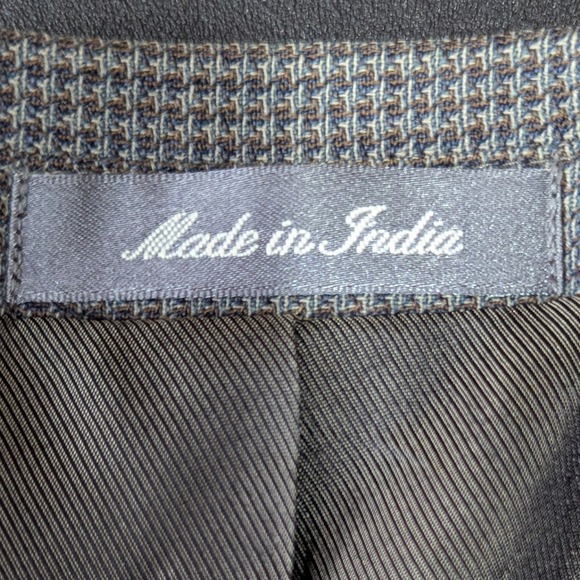 Oscar De La Renta Tweed Men's Blazer 42R 100% Wool India Gray Beige Sport Coat - Picture 6 of 10